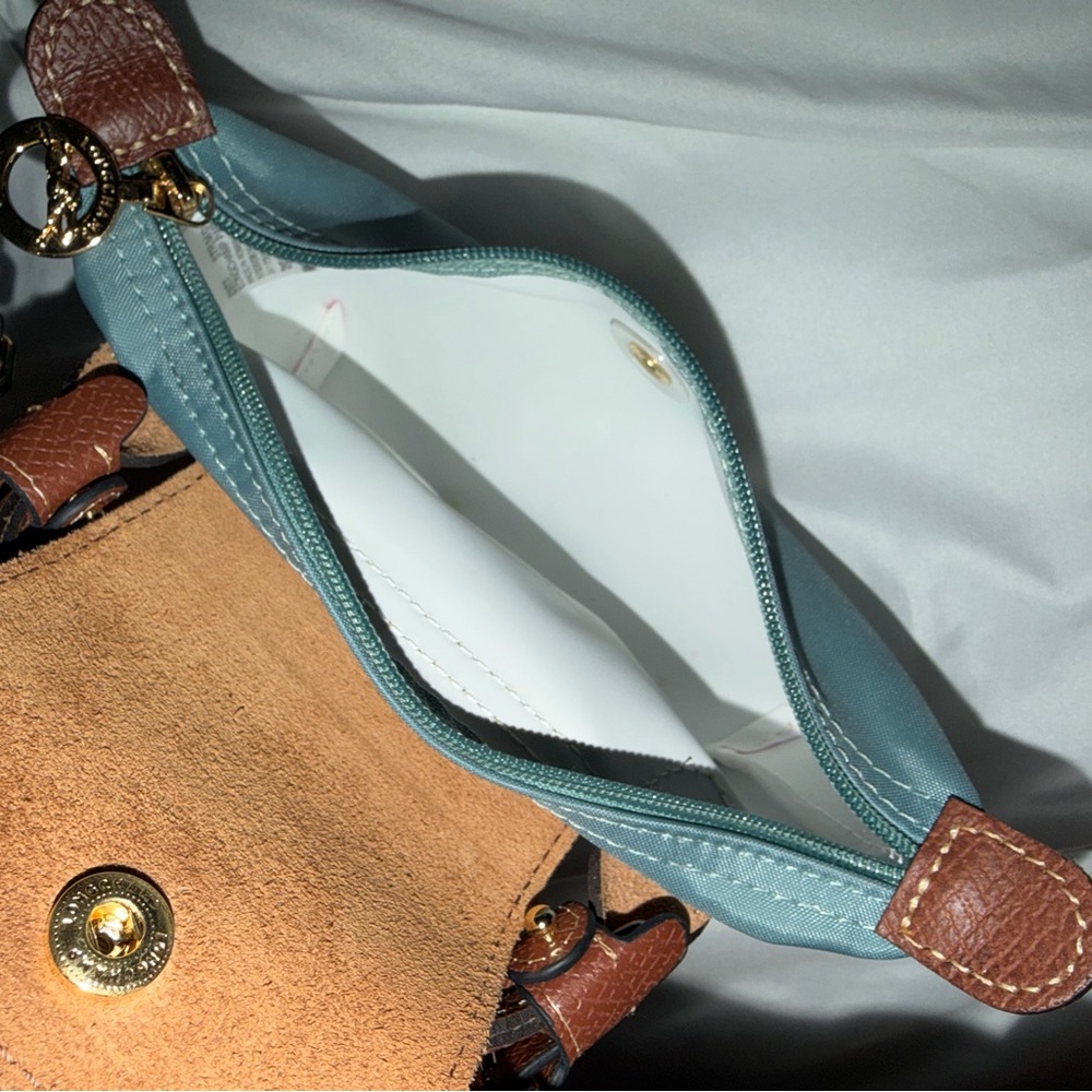 Longchamp Le Pliage Mini Pouch with Leather Strap - Picture 3 of 6